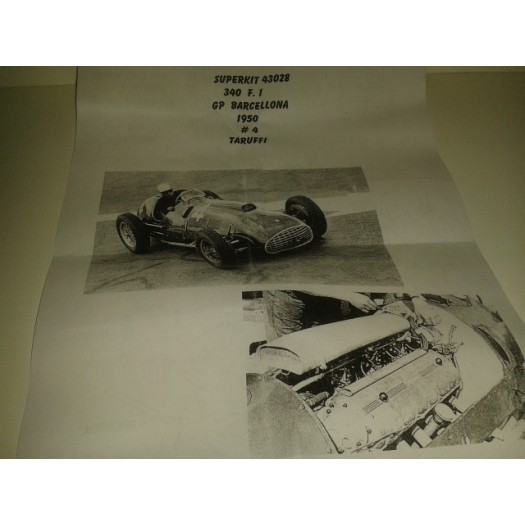 Super Kit Ferrari 340 Formula 1 Gp Barcellona 1950 # 4 Farina - Metal Kit 1:43 